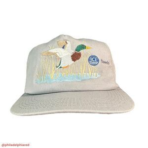 Vintage 1980’s Embriodered ICI Seeds Duck Nature themed SnapBack style hat